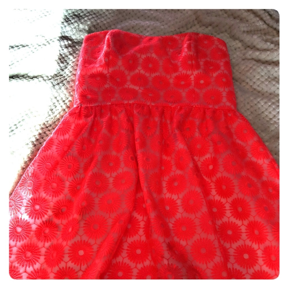 Lilly Pulitzer Bright Pink Strapless Dress